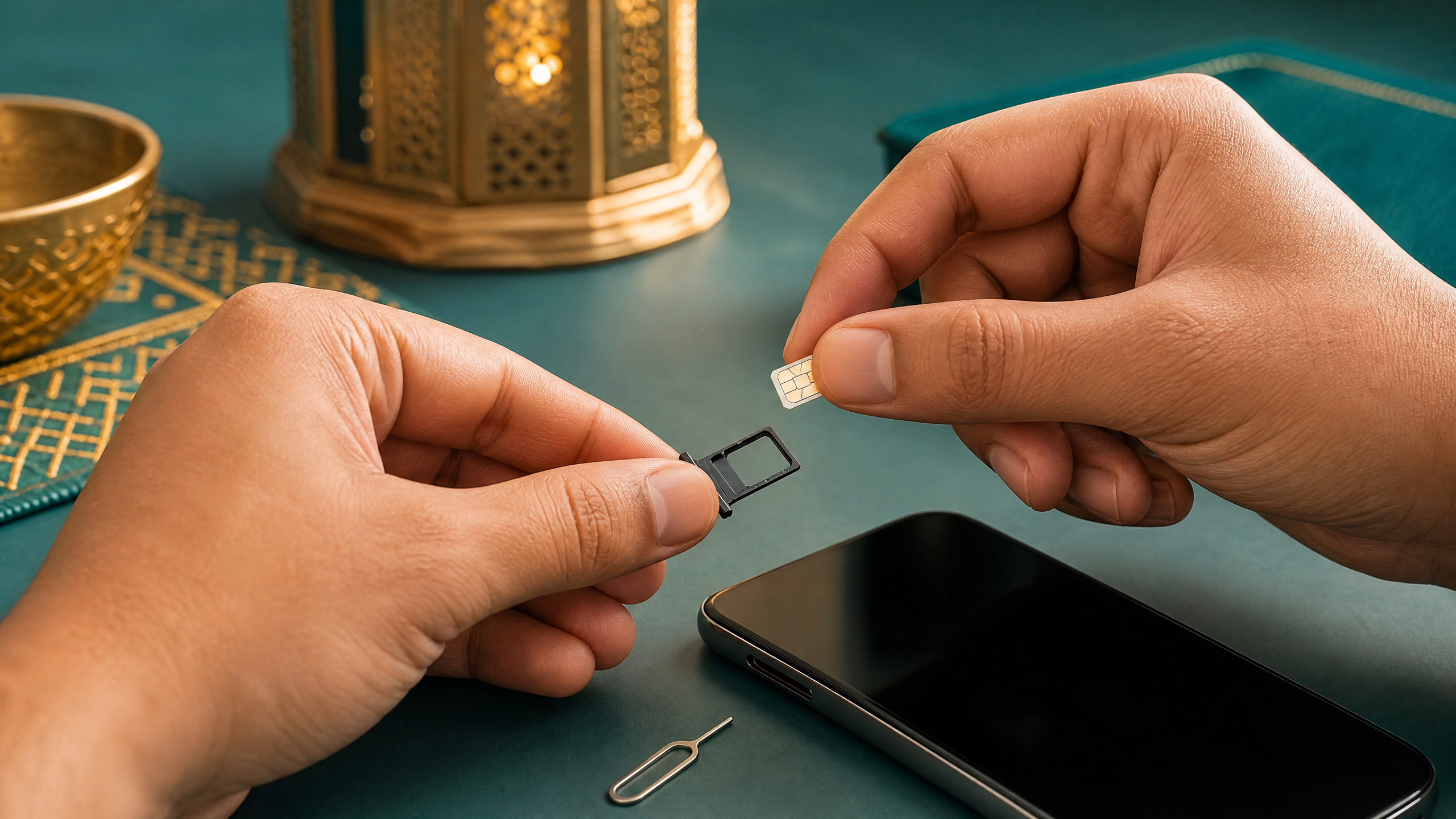 فحص شريحة SIM وتركيبها بأمان في الهاتف